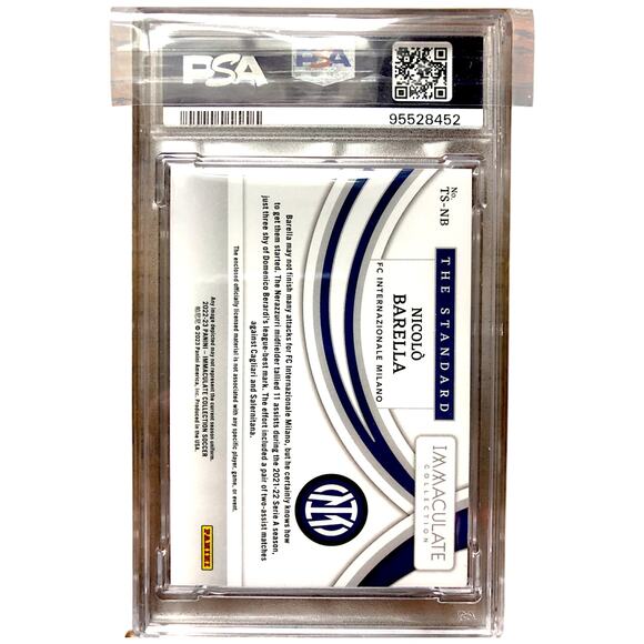 2022 Panini Immaculate The Standard #TS-NB Nicolo Barella /49 PSA 10 Inter Milan - Picture 5 of 8